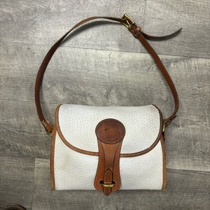 Vintage Dooney and Bourke All Weather Leather Cream Flap top crossbody